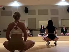 Someone watching me twerk my juicy ass in leggings for the first time in homemade uniform scene