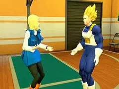 In dragon ball episode 15, vegeta interacts intensely with no. 18 and bulma in a cuckold scenario