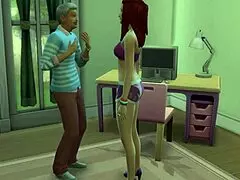 perverted old man fucks tenant in pool with huge cock.