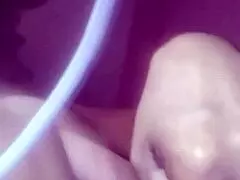 asian milf fingers pussy with banana before creampie