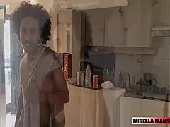 Neighbor showers at home unexpectedly