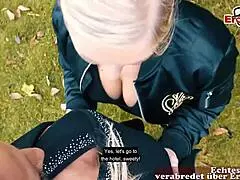 does german milf seduce teen for street lesbian fun?