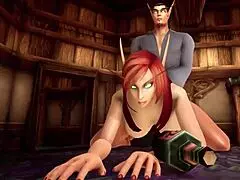 Hot elf milf redhead rides in warcraft parody 😍