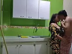 consoling my stepmom after dad's betrayal, ended up banging her in the kitchen