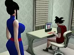 Dragon Ball parody shows a stunning wife punishing her son for his dirty habits.