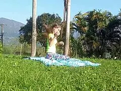 Stepbrother pounds me hard outdoors while parents are away