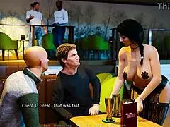 anna dances in the bar in this 3d game