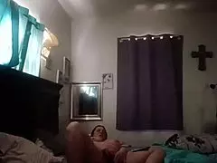 jail call turns into steamy phone sex with sexy milf's big ass and hairless pussy in solo play