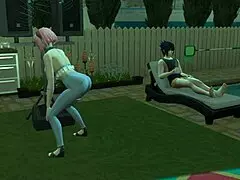 Watch Sakura get gangbanged by Naruto clones in front of cuckold Sasuke! Anal and cum everywhere!