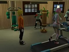 Watch Sakura get gangbanged by Naruto clones in front of cuckold Sasuke! Anal and cum everywhere!