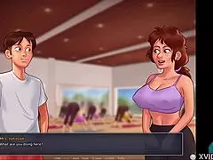 In summertime saga 53, the neighbors engage in a roleplay game with amazing big tits