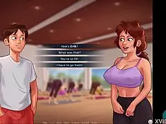 In summertime saga 53, the neighbors engage in a roleplay game with amazing big tits