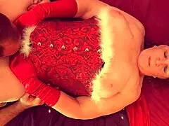 granny claus says, 'lick my pussy and stick it in hard for christmas'