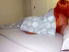 Stepmother and Stepson Share Bed in Hotel, Stepmom's Beautiful Ass Excites Him