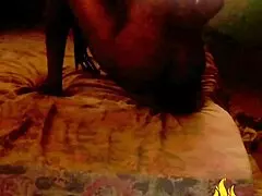 crazy ebony milf fucks cucumber bent over doggystyle