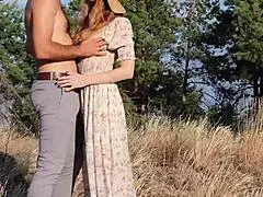Redhead gets fucked on grass