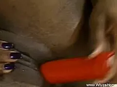 Hey, this housewife milf is getting super horny solo with toys and dildos, fingering her wet pussy hard.