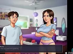 Summertime Saga: Cheerleaders Comparing Their Voluptuous Boobs—Who Wins?