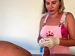 Wow, this dirty Russian slut shaved that dick like crazy! 😜