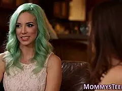 busty women exploring first-time intimacy in a mature setting