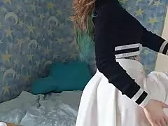 Why Does This Curvy Blonde Milf Strip in Her Bedroom Thong?