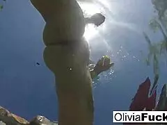 Olivia, the Blonde Milf, Teases Solo by the Pool. Want to Join Her Fun?