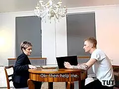 Hey, Tutor4K mature tutor skips literature for sex lessons with student! 😜