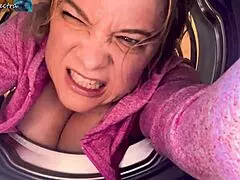 Stepmom Stuck in Washing Machine Gets Anal and Creampie