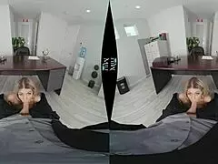 milf asks, want to celebrate our anniversary in the office? as she strips in lingerie.