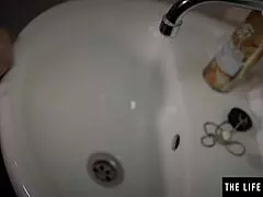 Sexy Blonde Playing With Her Big Tits As She Shaves Her Wet Pussy