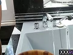 Horny Blonde Latina Luna Star Seduces Worker with Big Cock.