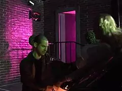 imagine a blonde milf in white lingerie getting hardcore fucked by a big cock in a parking lot