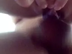 Long strokes in wet pussy with heavy nuts slapping on my milf while she sucks and I cum.