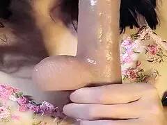 Horny Babe Blows Toy or Sucks Real Cock?