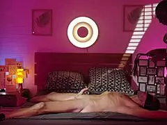 Black African lover ties me in bed, teasing till I cum inside her pussy.