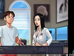 i'm tickling the asian teacher's pussy in summertime saga