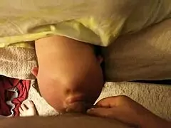 Wife sucking and gagging on my dick rough