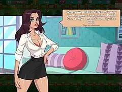 Nutaku booty farm hentai game part 11. Sexy milf brunette flashes big ass and tits in cartoon fantasy.