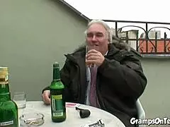 Gramps Fetish Teen Bangs Old Man in Hardcore Threesome with Cumshot