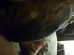 My step mom sucking her boyfriend's dick and swallowing