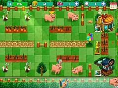 In the Nutaku Booty Farm Hentai Game, Redhead Flashes Big Tits and Ass on the Ranch