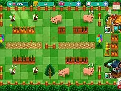 In the Nutaku Booty Farm Hentai Game, Redhead Flashes Big Tits and Ass on the Ranch