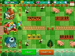 In the Nutaku Booty Farm Hentai Game, Redhead Flashes Big Tits and Ass on the Ranch