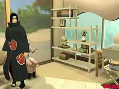 naruto hentai: itachi fucks hinata hard in the ass, filling her with cum