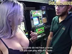 Ashley Gray Trades Sex for Casino Credit in Wild Latina Party with Blowjob and Riding