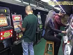 Ashley Gray Trades Sex for Casino Credit in Wild Latina Party with Blowjob and Riding