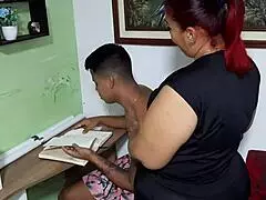 Profesora in Private Class Sucking My Cock with Deepthroat Skills