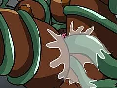 Sexy PAWG Battles with DILF Cock in 2D Sci-Fi Action