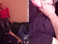 Wow! Worshipping Her Sexy Feet on the Couch