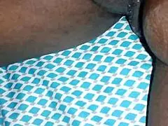 Mature ebony takes big black cock in pussy and ass, getting everything wet